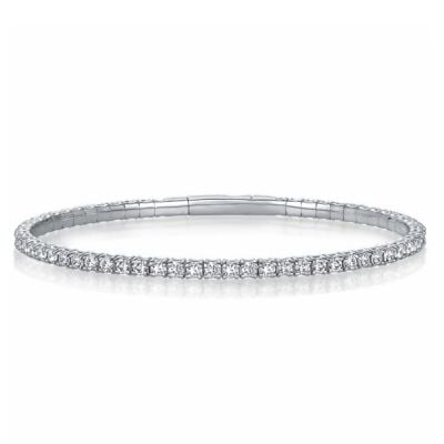 Italo 2.5 MM Round Cut Flexible Bangle Bracelet For Women