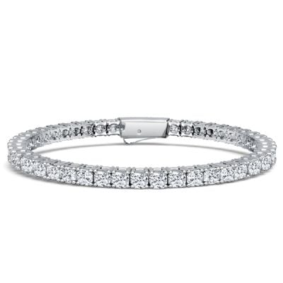 Italo 3 MM Cushion Cut White Sapphire Tennis Bracelet For Women