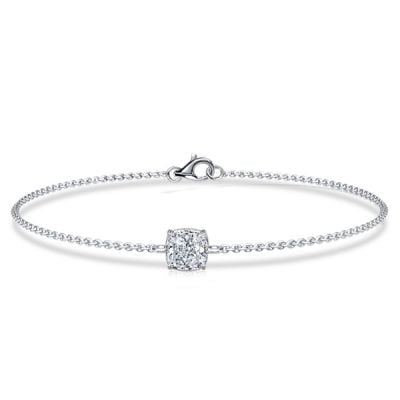 Italo Single Stone Cushion Cut Chain Bracelet For Women