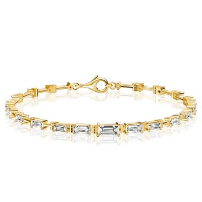 Italo Golden Eternity Baguette Cut Tennis Bracelet For Women