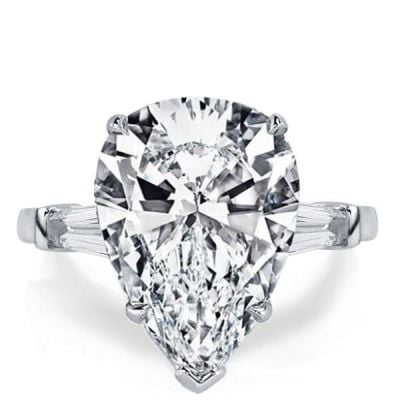 Three Stone Pear Shaped Engagement Ring