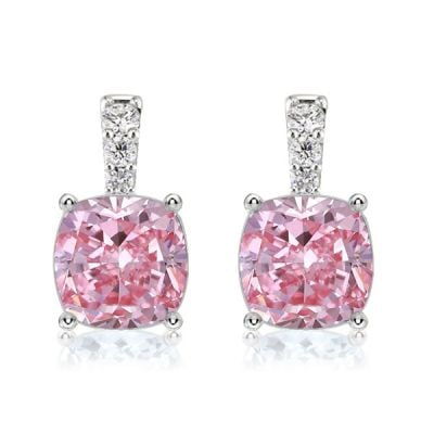 Italo Pink Earrings For Women Cushion Cut Drop Earrings