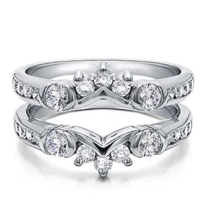 White Sapphire Ring Guard Band
