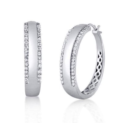 Womens Silver Hoop Earrings