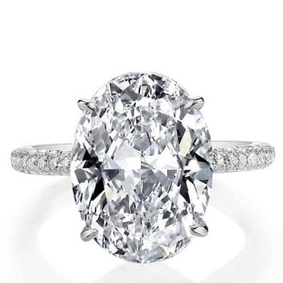Oval White Sapphire Engagement Ring