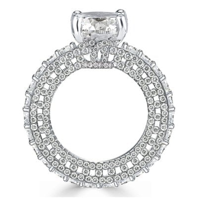 Eternity Cushion Cut Engagement Ring