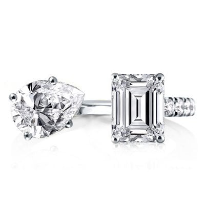 Pear & Emerald Cut Twin Ring