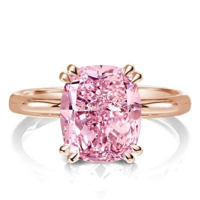Italo Rose Gold Cushion Cut Pink Sapphire Engagement Ring