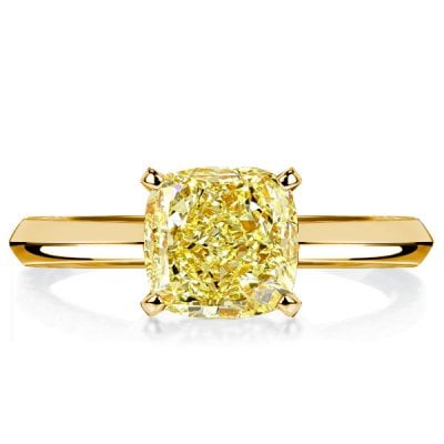 Italo Golden Yellow Topaz Cushion Cut Engagement Rings Solitaire