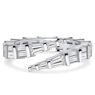 Italo Baguette Cut Bypass Ring Travel Wedding Rings