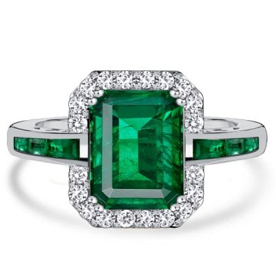 Italo Halo Emerald Rings For Women Emerald Sapphire Rings