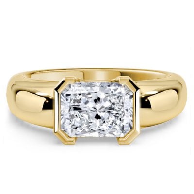Italo East West Radiant Cut Engagement Rings Promise Ring