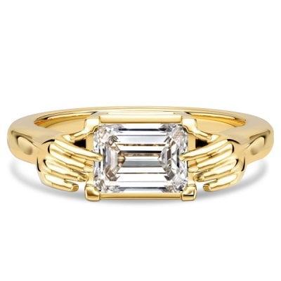 Italo Unique Hug Ring Emerald Cut Vintage Engagement Rings For Women