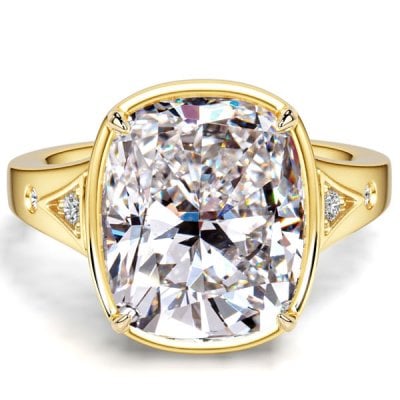 Italo Elongated Antique Cushion Cut Engagement Ring 5.5 Carat Ring