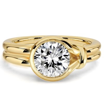 Italo Knot Bezel Setting Round Cut Solitaire Engagement Ring