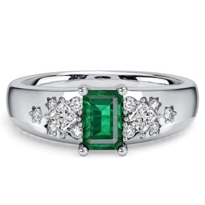 Italo Waterfall Emerald Cut Emerald Rings For Women