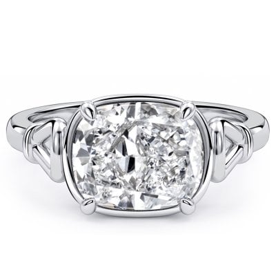 Italo Split Shank Elongated Cushion Cut Engagement Ring For Women