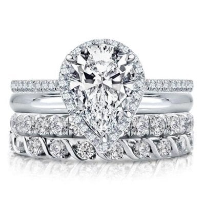 Pear Shaped Diamond Wedding Set