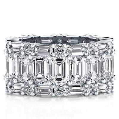 Lab Created White Sapphire Eternity Band