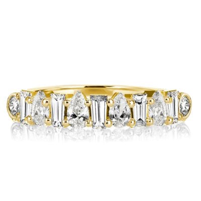 Half Eternity Baguette &  Pear Cut Wedding Band