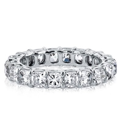Cushion Cut Eternity Created White Sapphire Wedding Band