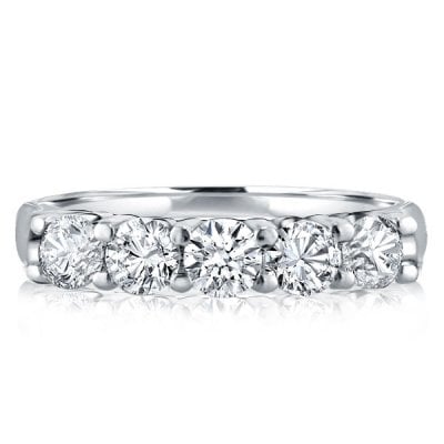 Five Stone Half Eternity Wedding Band