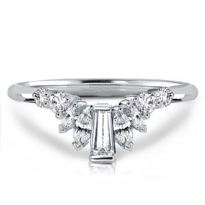 Mixed Shape Chevron Wedding Band