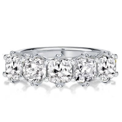 Five Stone Cushion Cut Wedding Band