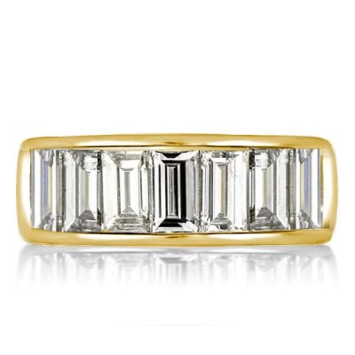 Golden Baguette Channel Setting Wedding Band