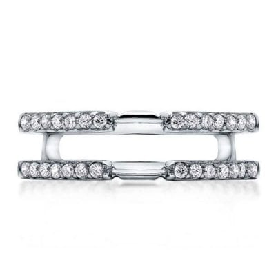 Italo Classic White Sapphire Enhancers Band Ring Guard Enhancers Ring