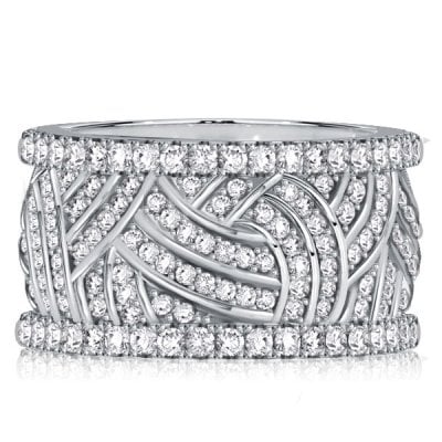 Italo White Sapphire Unique Eternity Wedding Band For Women