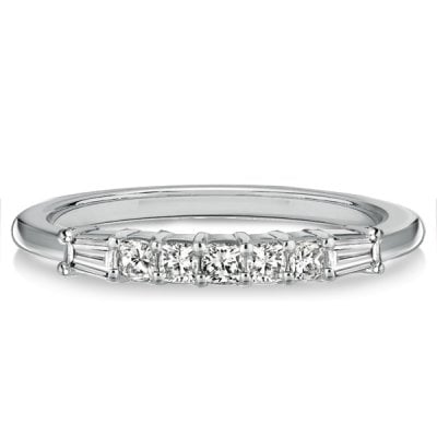 Italo Five Stone Cushion Cut Wedding Band For Women