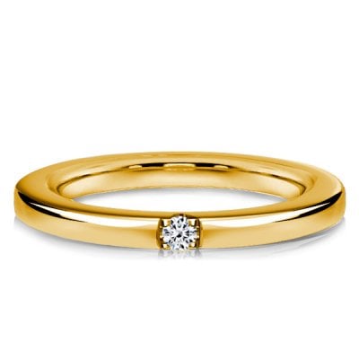 Italo 2 mm Single Stone Wedding Band For Women Classic