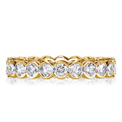 Italo Bezel Setting Round Cut Eternity Wedding Band For Women