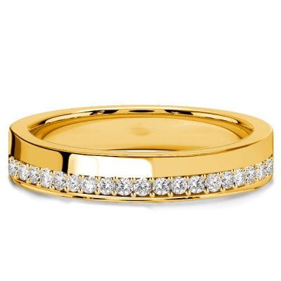 Italo Inside-edge Half Eternity Wedding Band Stackable Ring