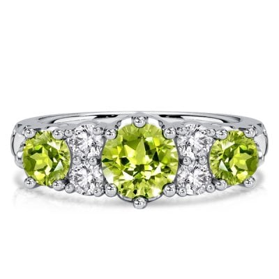 Italo Round Cut Peridot Filigree Wedding Band For Women Peridot Ring