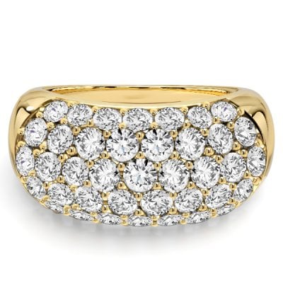 Italo Golden Micro Pave Half Eternity Band For Women Cocktail Rings