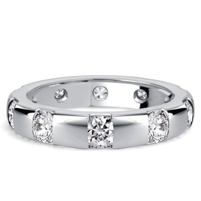 Italo Tension Round Cut Chunky Eternity Wedding Band For Women