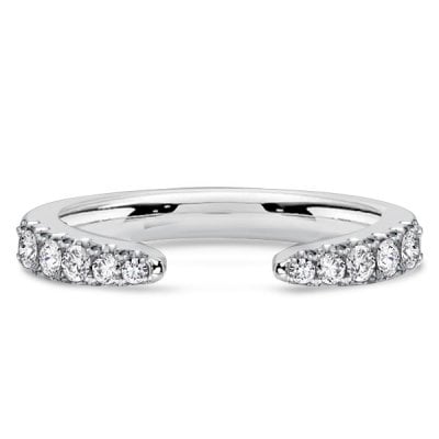Italo Round Cut Open Point Stackable Wedding Band For Women Matching Wedding Bands