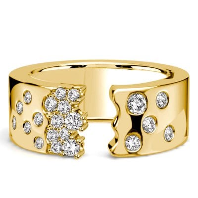 Italo Waterfall Round Cut Open Wedding Band For Women Waterfall Ring