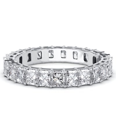 Italo Radiant Cut White Sapphire Eternity Wedding Band For Women