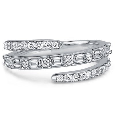 Italo Spiral Emerald & Round Cut Wedding Band For Women Anniversary Ring