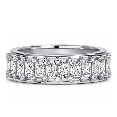 Italo Mulri Row Radiant Cut Half Eternity Band Ring For Women