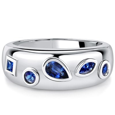 Italo Bezel Set Waterfall Half Eternity Anniversary Band For Women