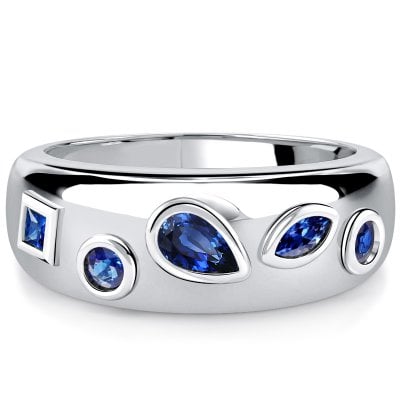 Italo Bezel Set Waterfall Half Eternity Anniversary Band For Women