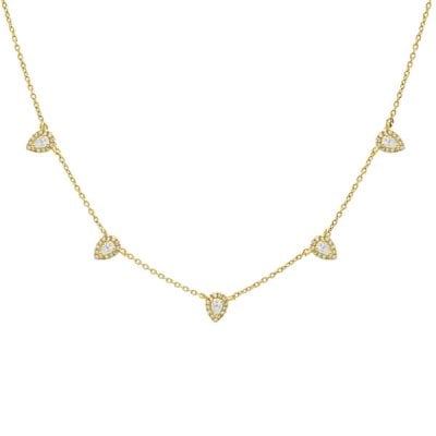 Golden Halo Pear Cut Chain Necklace