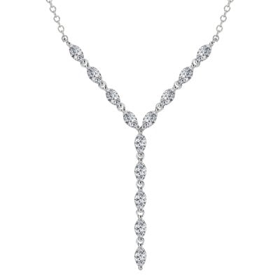 Italo Marquise Cut Lariat Necklace Pendant Necklace For Women