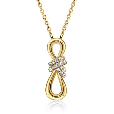 Italo Infinity White Sapphire Necklace Pendant Necklace