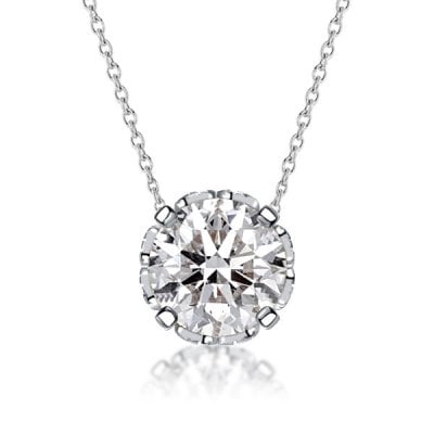 Italo Round Cut Filigree Vintage Pendant Necklace For Women