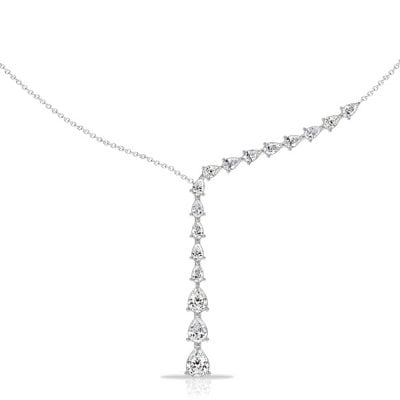 Italo Pear Cut Lariat Necklace Pendant Necklace For Women